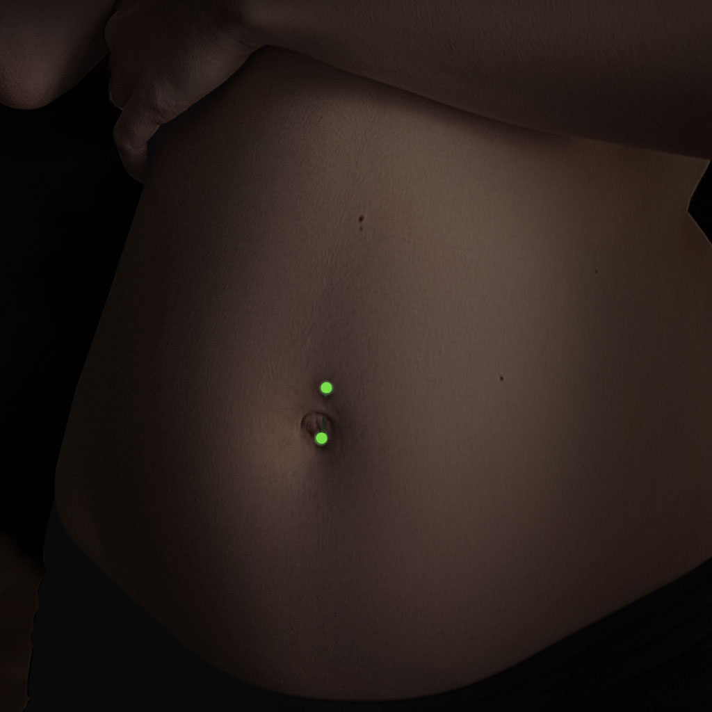 Schwangerschaft Piercing UV GLOW IN THE DARK Bioflex #19 Bauchnabelpiercing 
